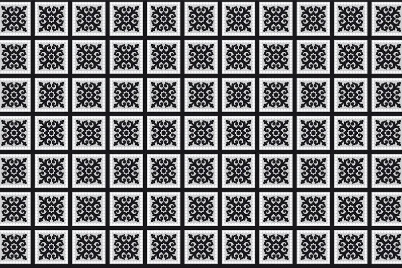 Tapis vinyl CARREAU DE CIMENT NOIR