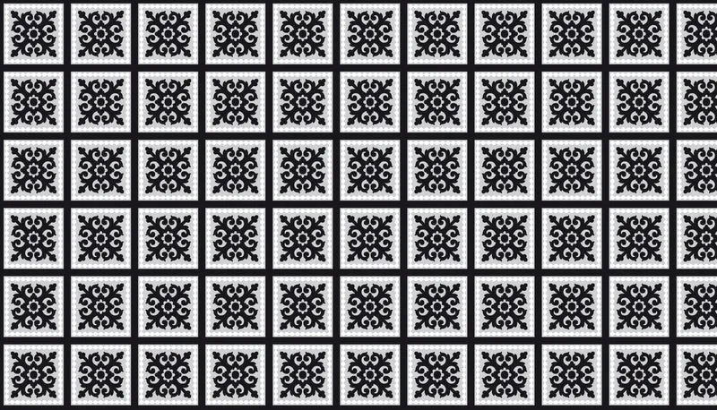 Tapis vinyl CARREAU DE CIMENT NOIR