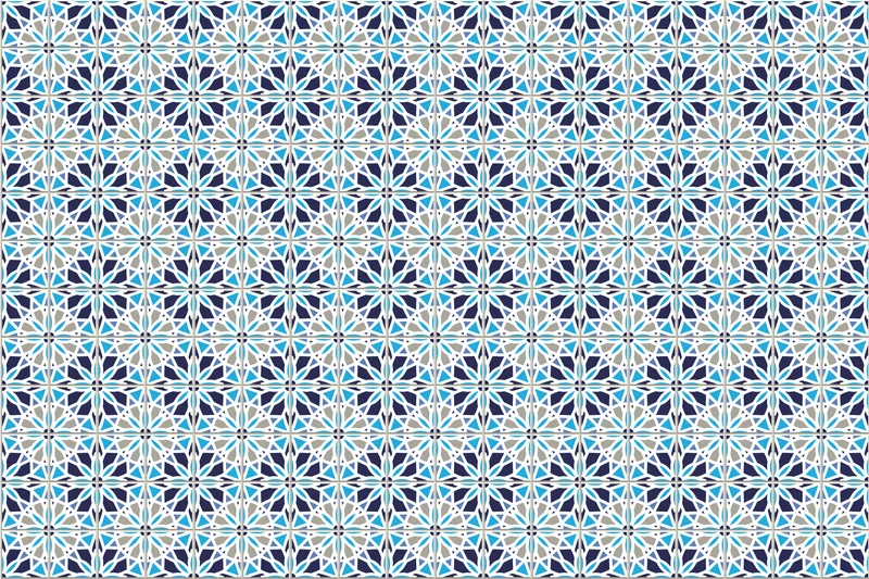 Tapis vinyl CARREAU DE CIMENT BLEU