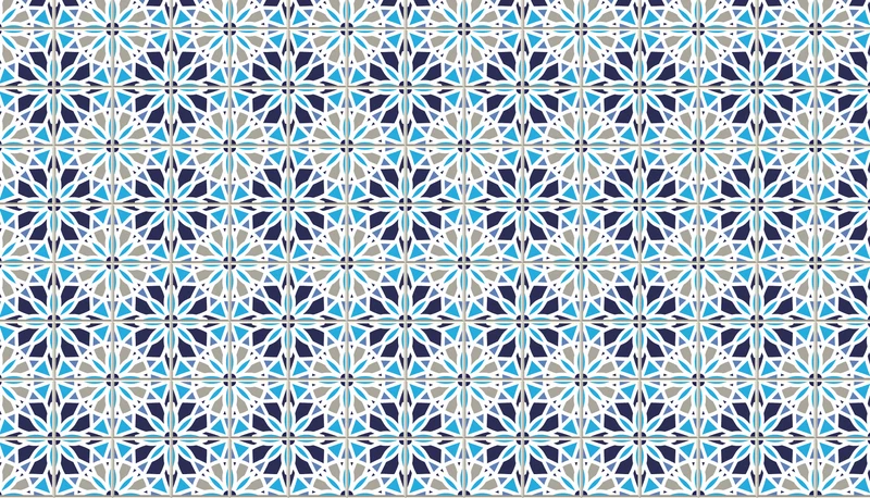 Tapis vinyl CARREAU DE CIMENT BLEU