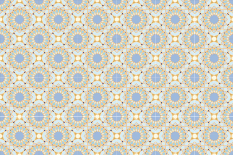 Tapis vinyl CARREAU DE CIMENT FLEUR