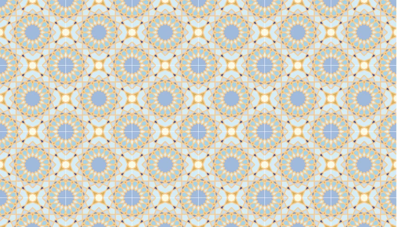 Tapis vinyl CARREAU DE CIMENT FLEUR
