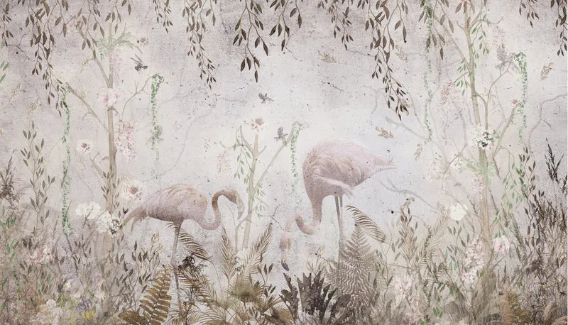 Tapis vinyl FLAMANTS ROSES