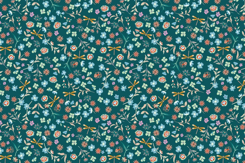 Tapis vinyl CHAMP DE FLEURS