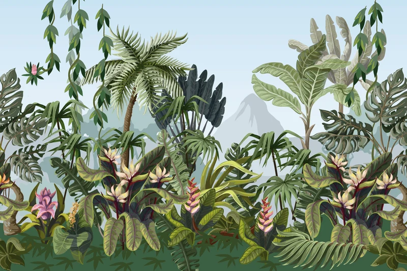 Tapis vinyl FÉÉRIE TROPICALE