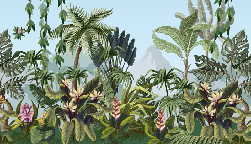 Tapis vinyl FÉÉRIE TROPICALE