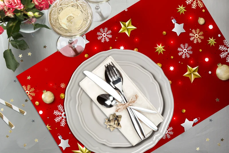 4 sets de table GALAXIE ROUGE