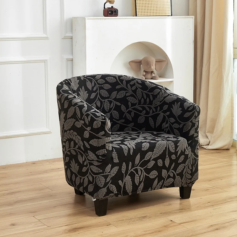 Housse fauteuil cabriolet à feuilles noir et gris