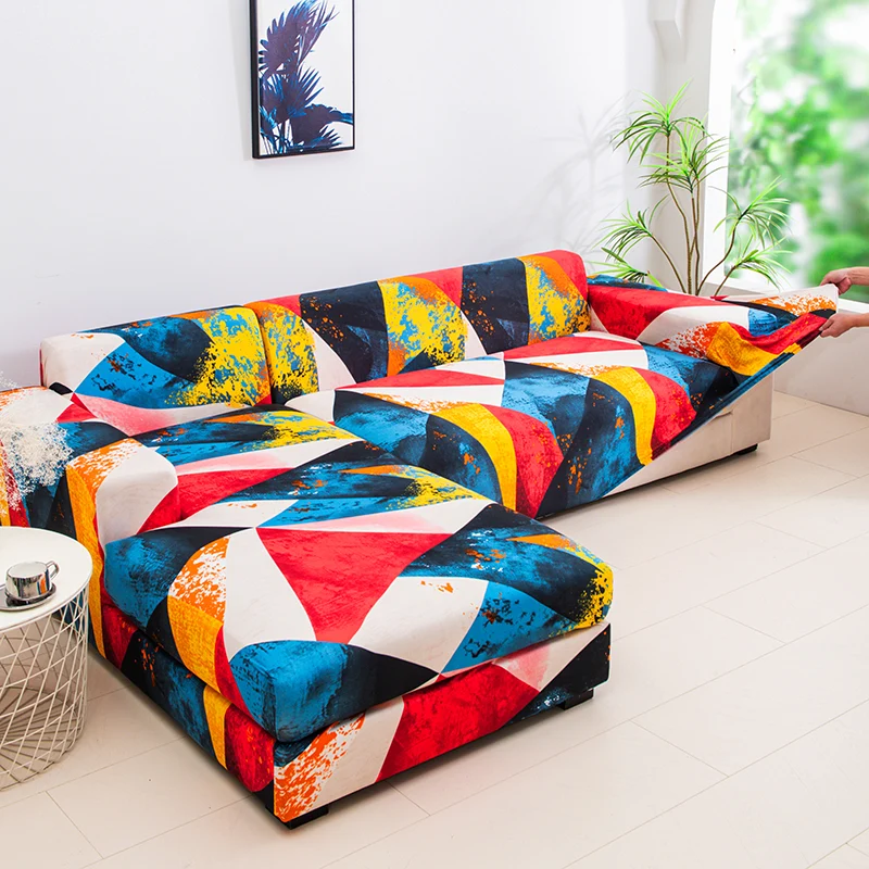 Housse de Canapé Géométrique Multicolore