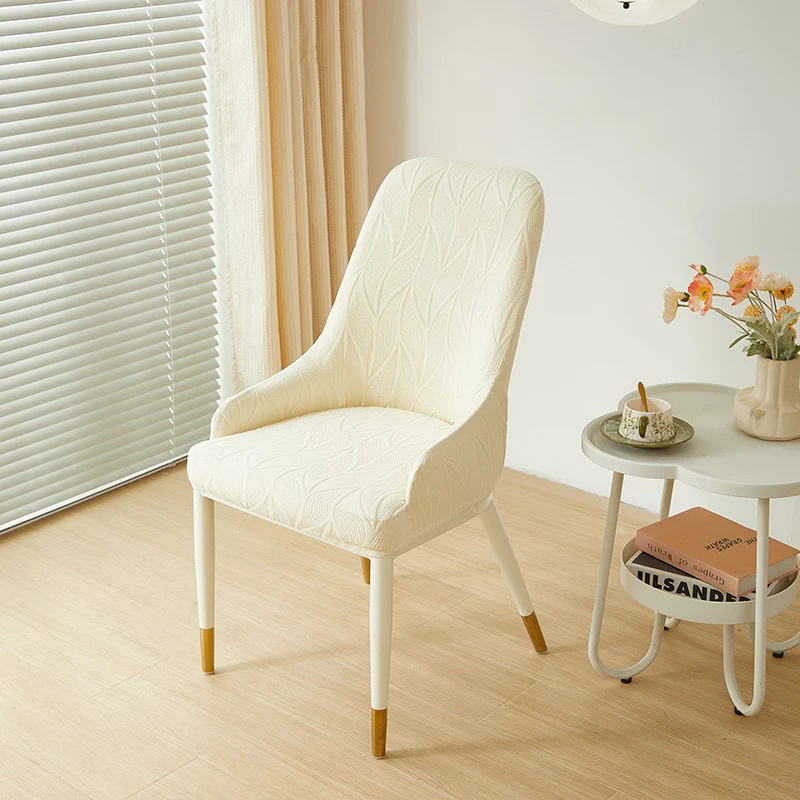 Housse chaise Scandinave avec Accoudoirs Plume Crème