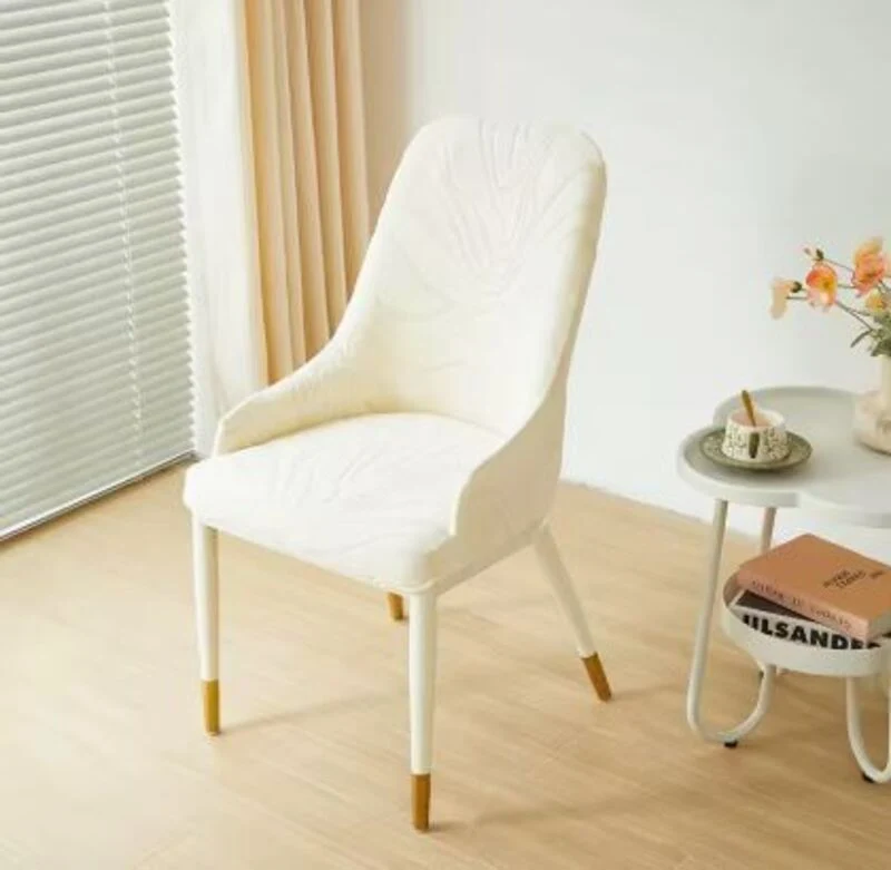 Housse chaise Scandinave avec Accoudoirs Crème