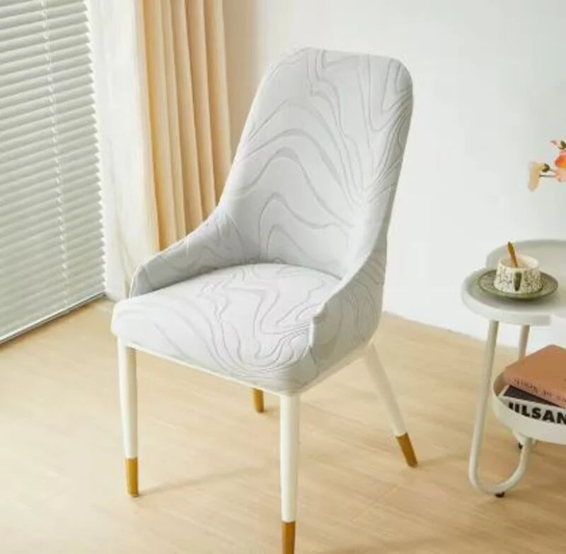 Housse chaise Scandinave avec Accoudoirs Blanc