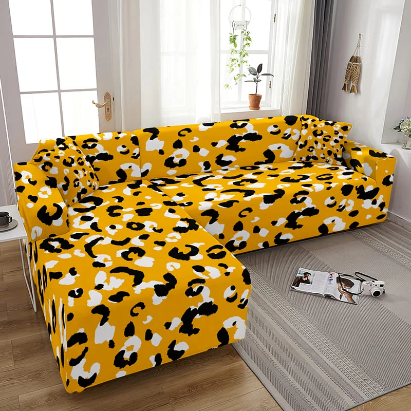 Housse de Canapé Léopard Jaune