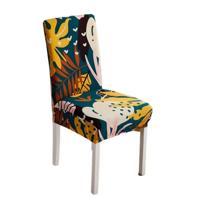 Housse de Chaise Extensible Florale Jaune