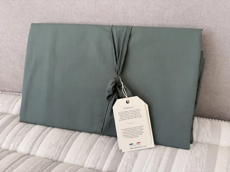 Housse de couette Sylvie Thiriez - percale vert alligator