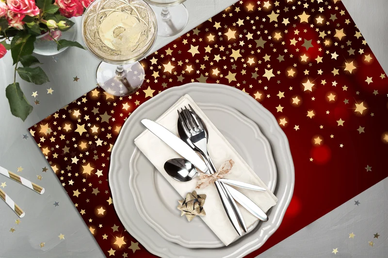 4 sets de table PLUIE D'ÉTOILES POURPRE