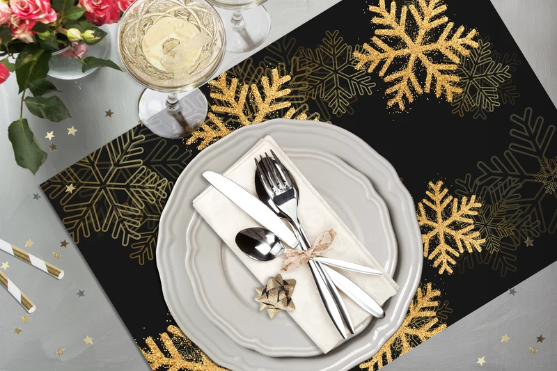 4 sets de table FLOCONS OR