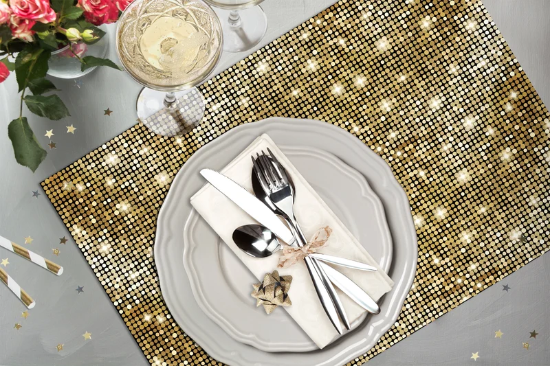 4 sets de table LAMÉ OR