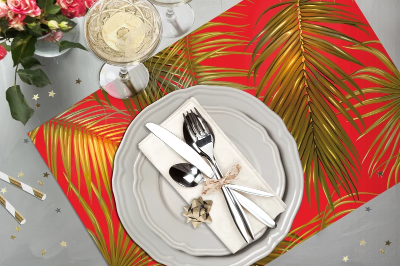 4 sets de table PALME INCANDESCENTE