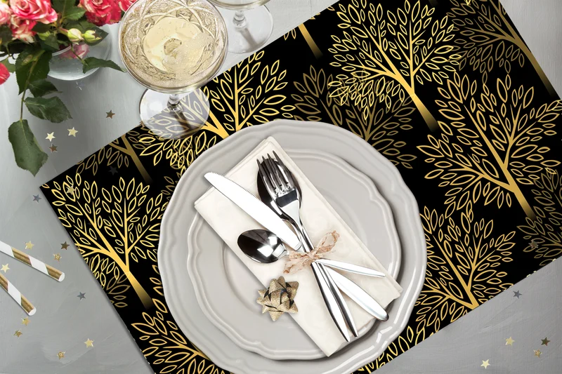 4 sets de table FORÊT D'OR