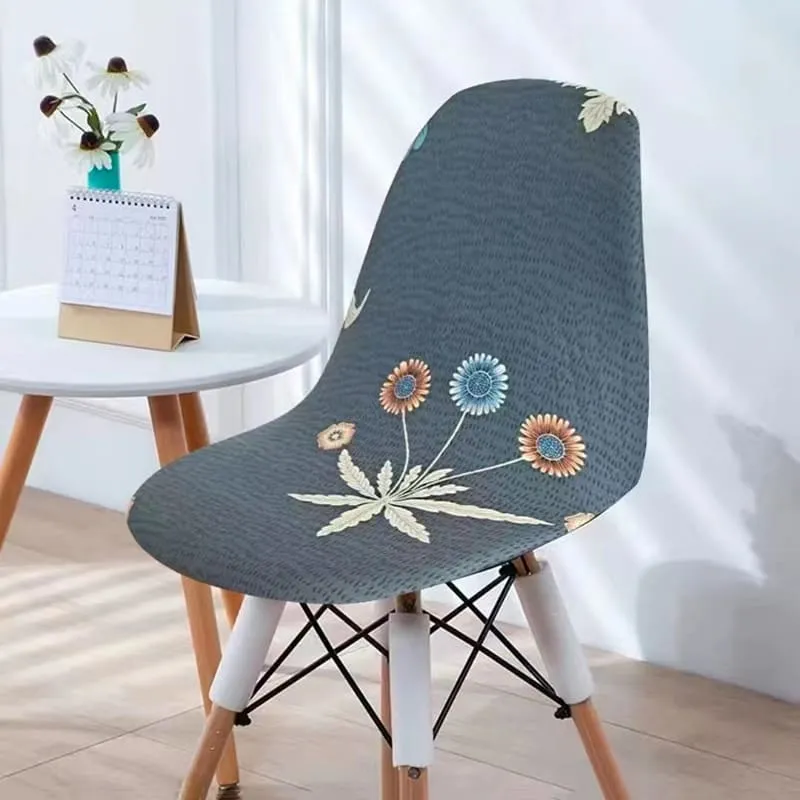 Housse chaise Scandinave Marguerite Bleue