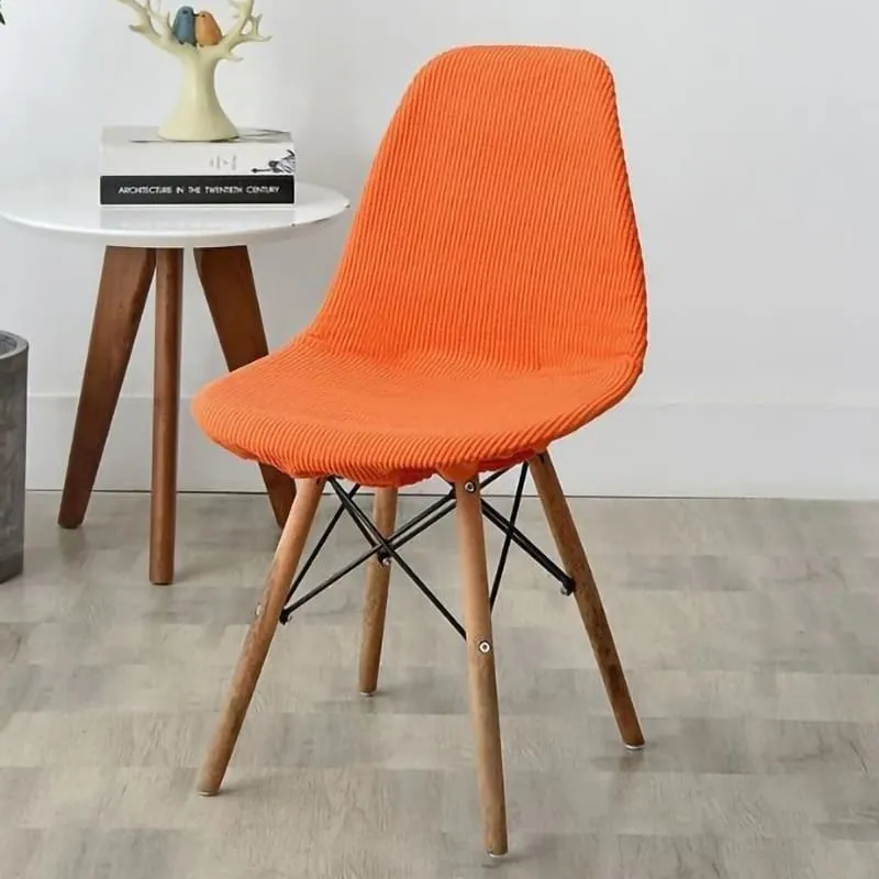 Housse chaise Scandinave Côtelée Orange