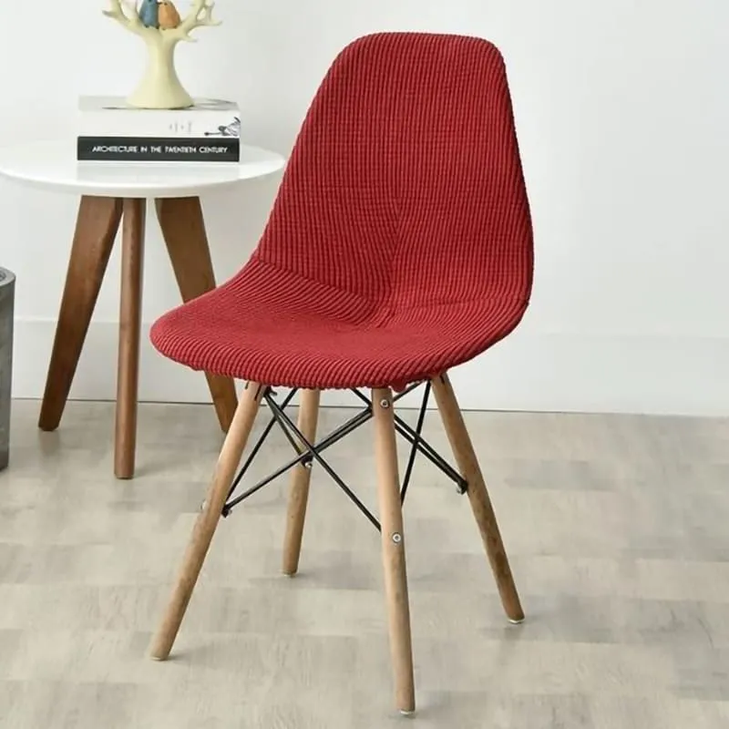 Housse chaise Scandinave Côtelée Rouge Brique