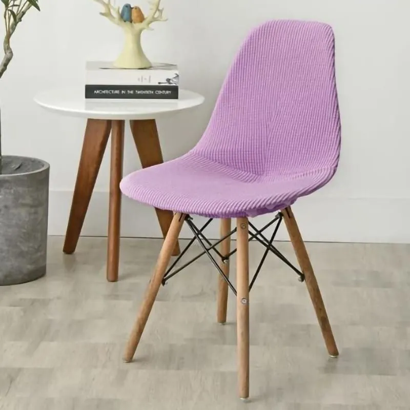 Housse chaise Scandinave Côtelée Lilas