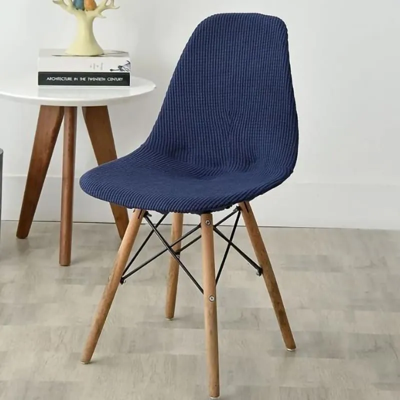 Housse chaise Scandinave Côtelée Bleu Marine