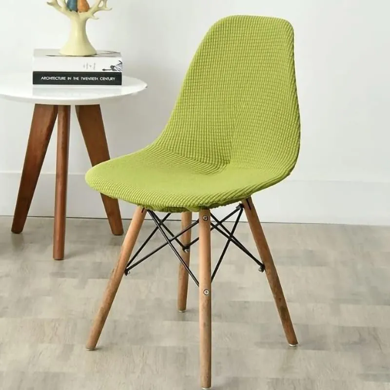 Housse chaise Scandinave Côtelée Vert Clair