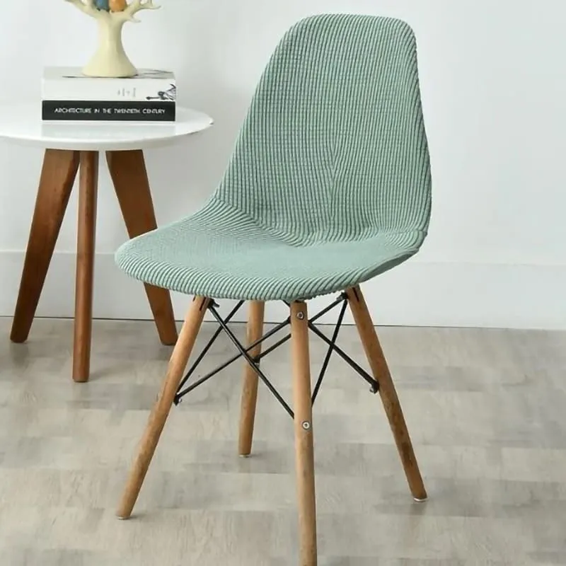 Housse chaise Scandinave Côtelée Vert Sauge