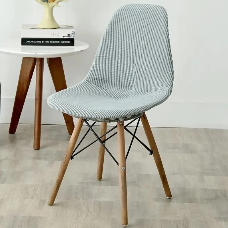 Housse chaise Scandinave Côtelée Gris