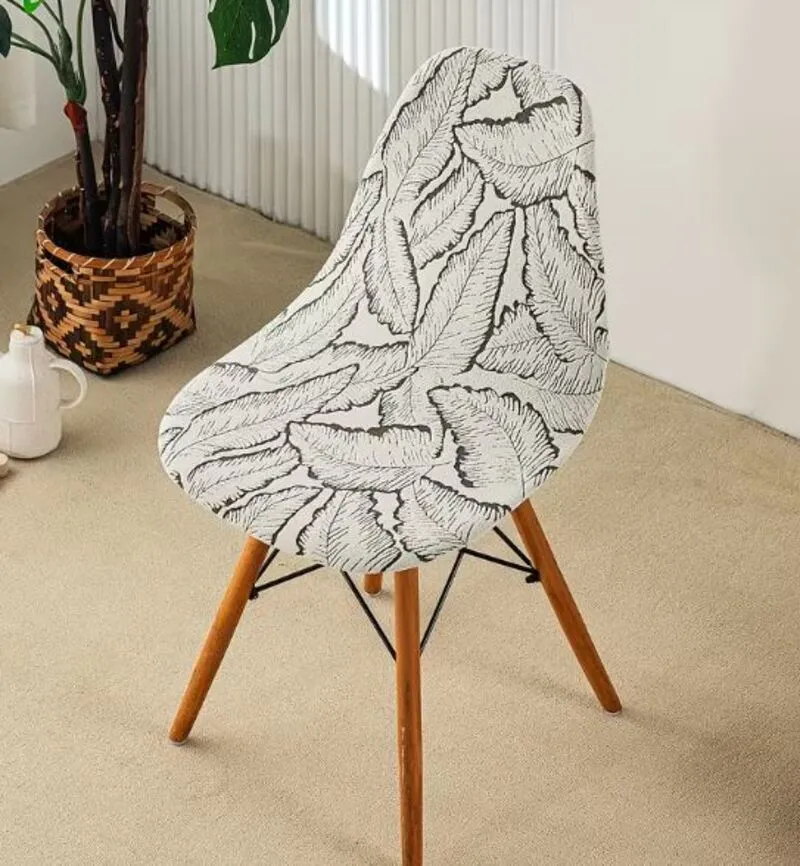 Housse chaise Scandinave Végétale Grise
