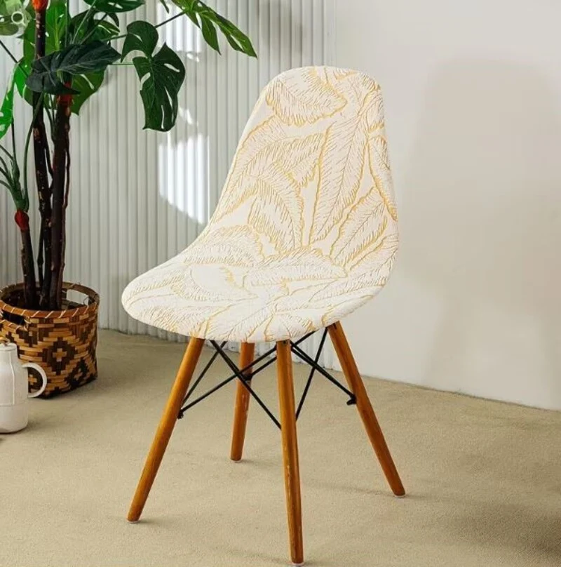 Housse chaise Scandinave Végétale Beige