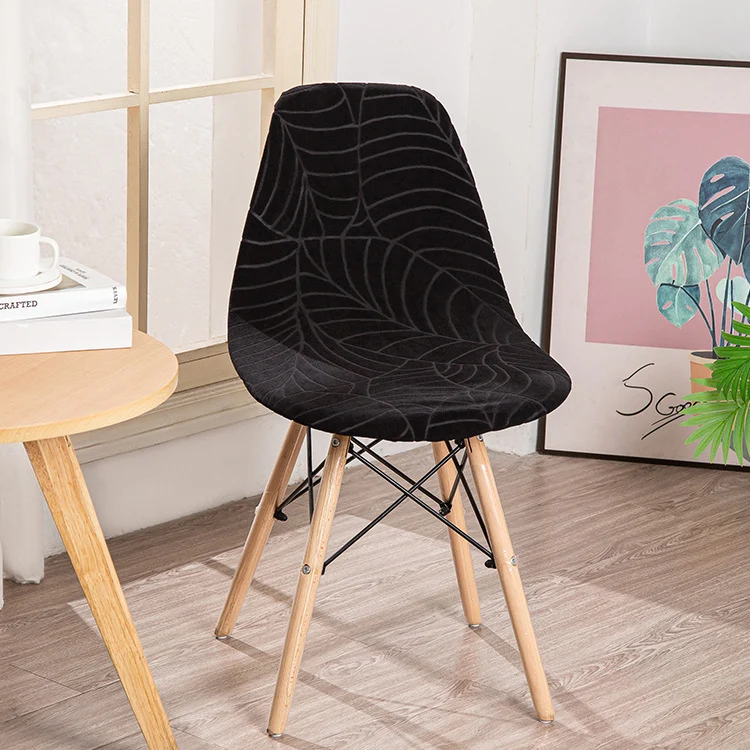 Housse chaise Scandinave Monstera Noire