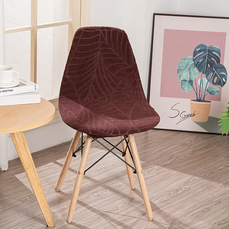 Housse chaise Scandinave Monstera Marron