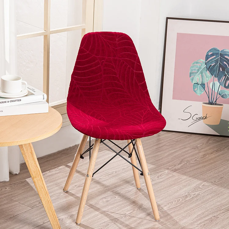 Housse chaise Scandinave Monstera Rouge