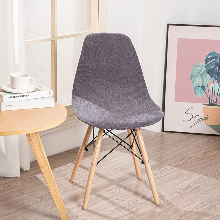 Housse chaise Scandinave Monstera Grise