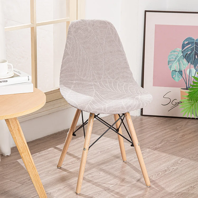 Housse chaise Scandinave Monstera Gris Clair