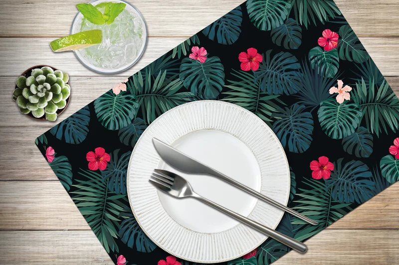 4 Sets de table HIBISCUS