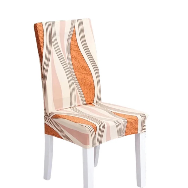 Housse de Chaise Extensible Courbes Terracotta