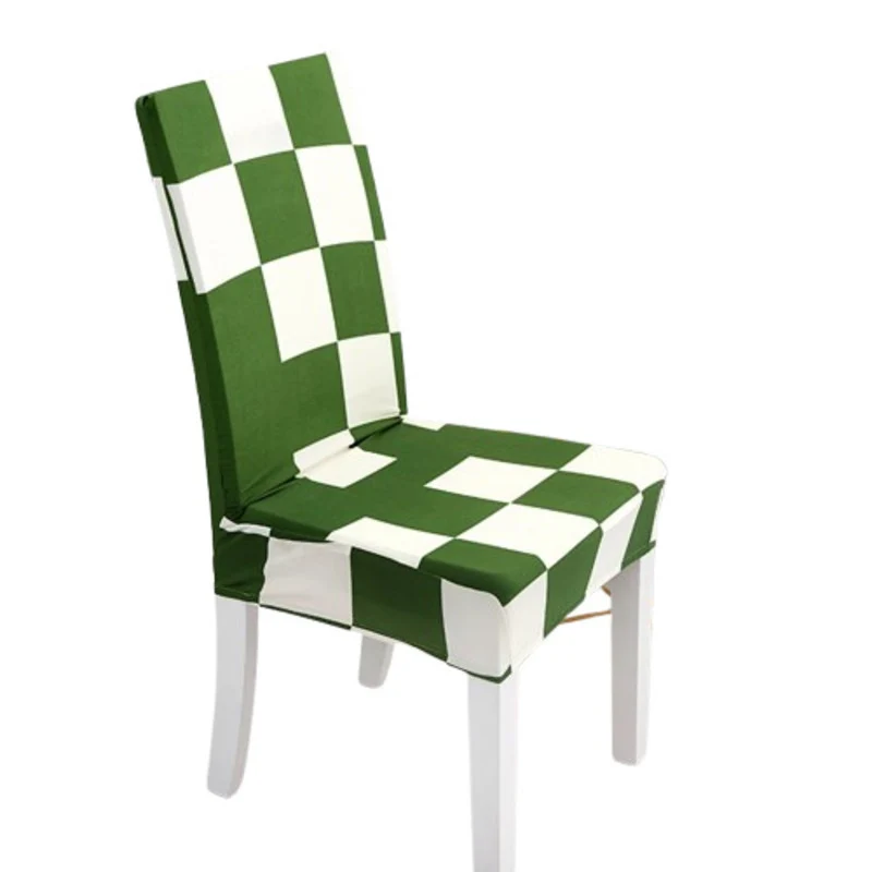 Housse de Chaise Extensible Carreaux Verts