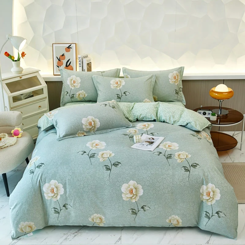 Housse de Couette Camélia Vert