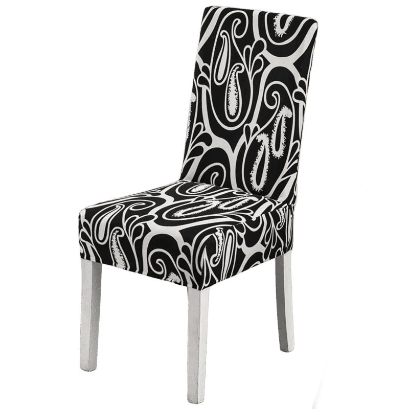 Housse de chaise paisley noir
