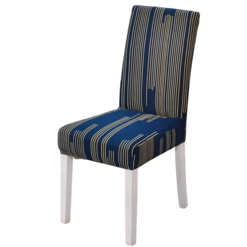 Housse de chaise bleu royal et or