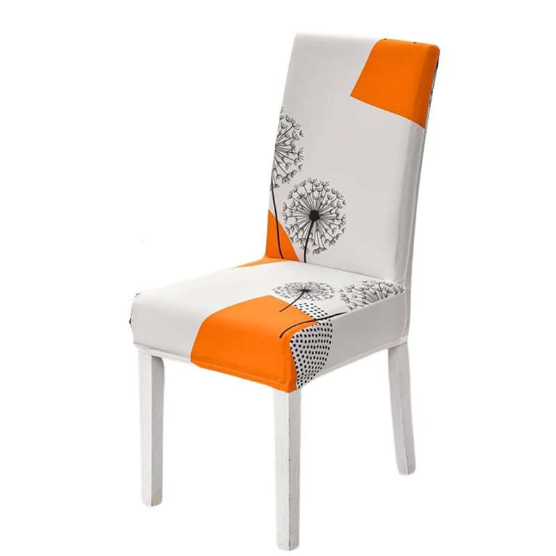 Housse de chaise duo chic orange & blanc