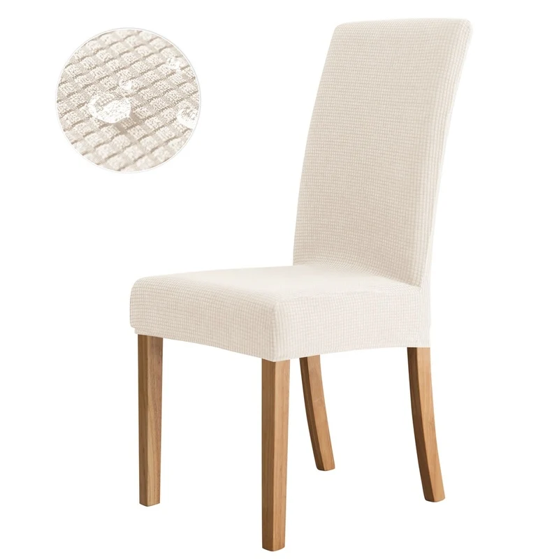 Housse de Chaise Extensible Jacquard Blanc