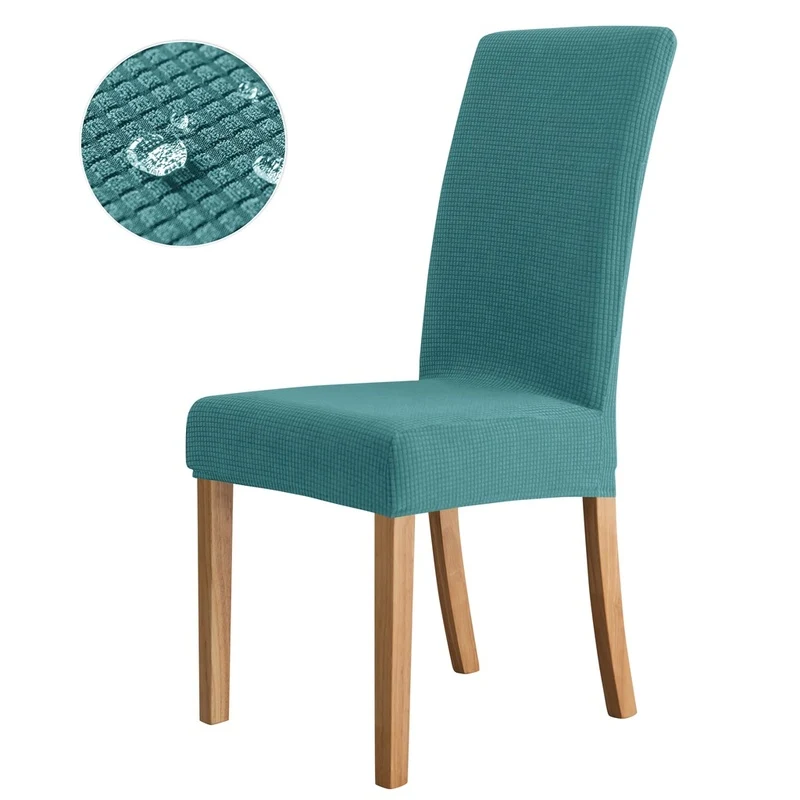 Housse de Chaise Extensible Jacquard Bleu Canard