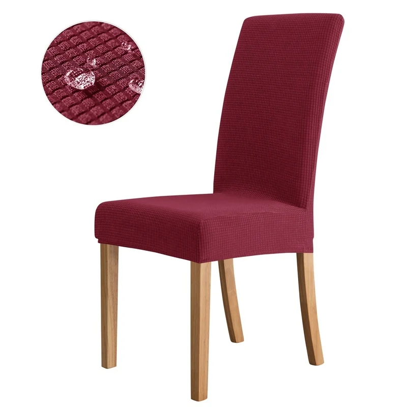 Housse de Chaise Extensible Jacquard Rouge Foncé