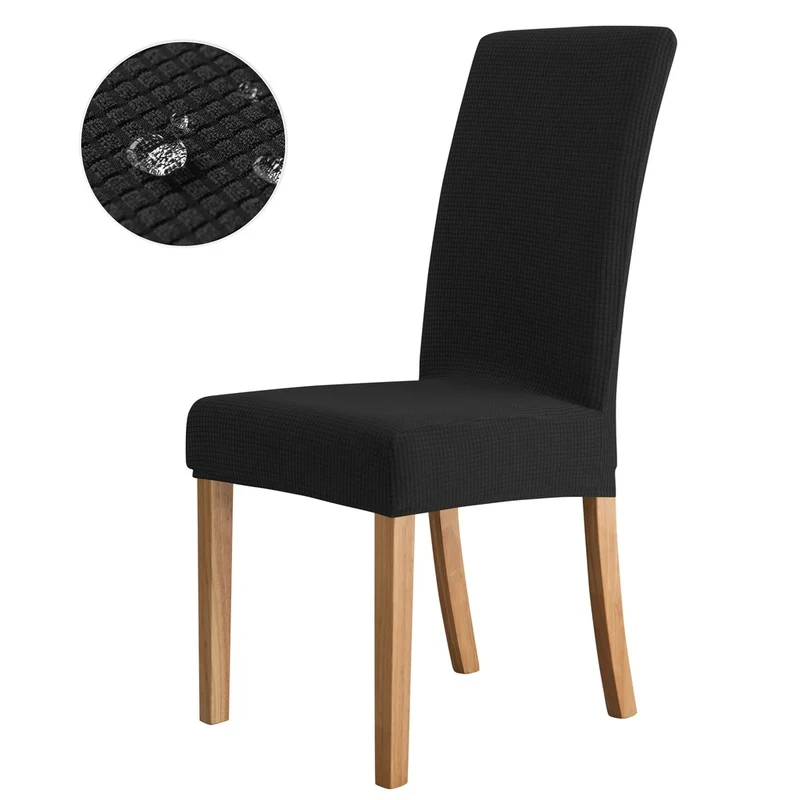 Housse de Chaise Extensible Jacquard Noir